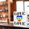 Gay Pride Wooden Box Sign – 5x5 Inches "Love Is Love" Gay Romance Desk Decor – Inclusive LGBTQ Ally Room Accent, Home Office Display, & Pride Month Gift for Men, Women & Teens